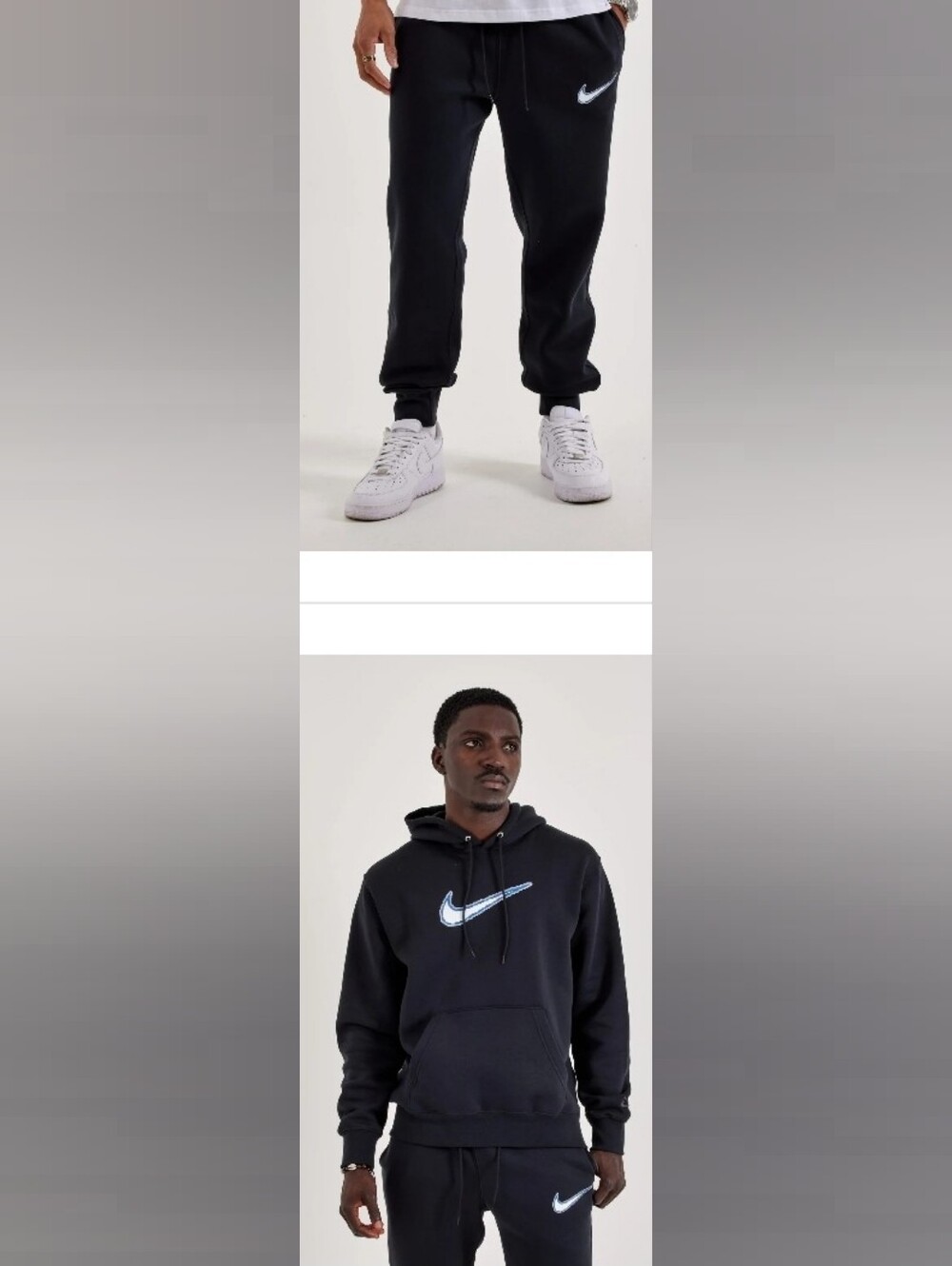 Nike Black Men’s Swoosh Jogger Pants And Hoodie